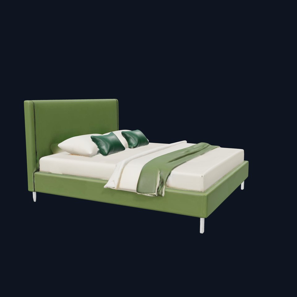 Contemporary Upholstered Bed D Model Pack